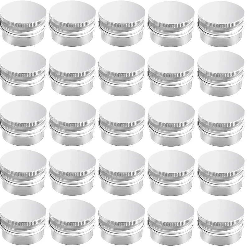 1/5/10pcs Portable Aluminum Cans Cosmetic Jewelry Replacement Storage Box Screw Cap Round Candle Spice Jar Jar Lid Container