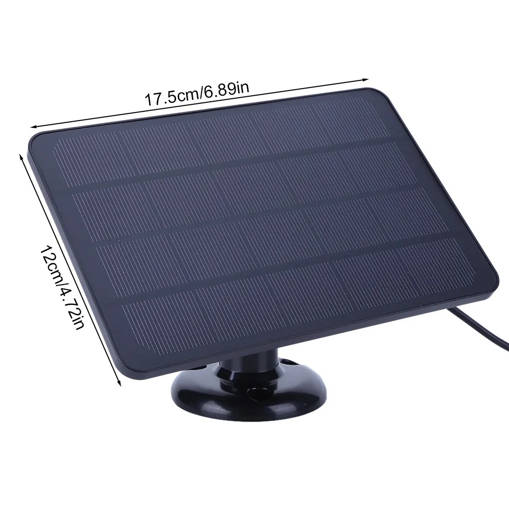 20W 5V Solar Panel Kit Waterproof Solar Charger 360° Adjustable Bracket with 9.8FT Charging Cable for Ring Video Doorbell 4/3/2