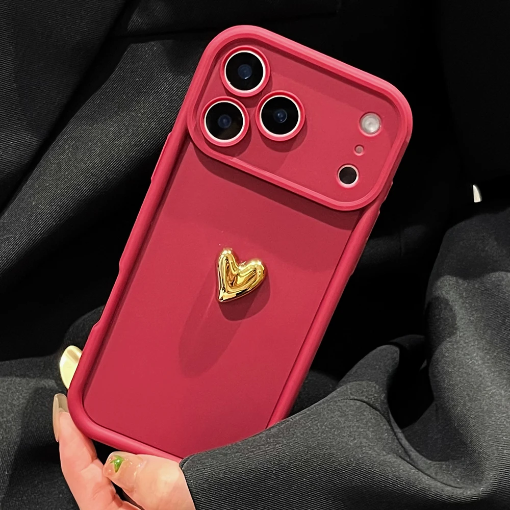 M 6 F 5 X6pro ثلاثية الأبعاد الذهب الحب القلب ماتي الحال بالنسبة Xiaomi Mi Poco F6 M6 X6 X5 F5 Pro 5g 4g للصدمات سيليكون الغطاء الخلفي Poko M6pr