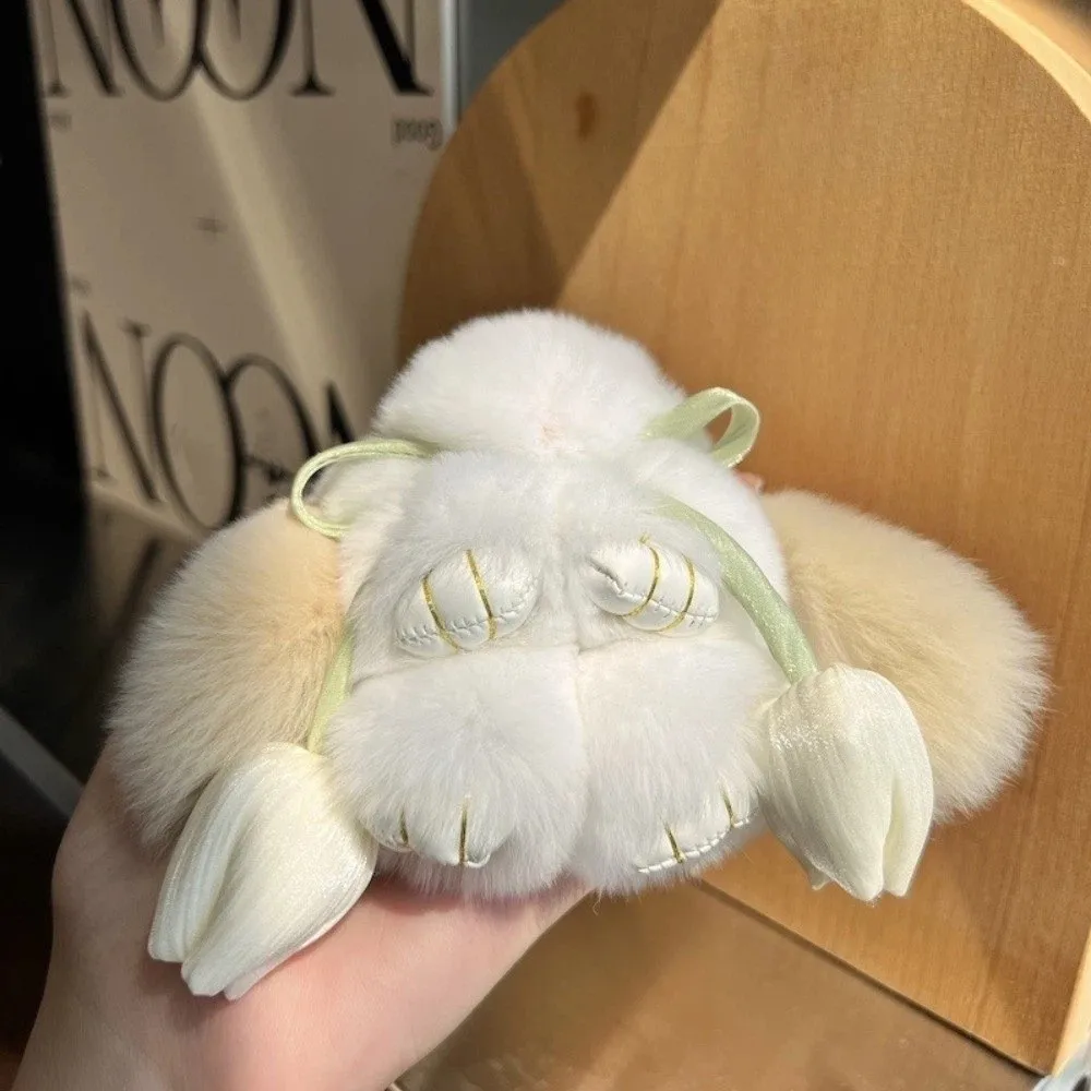 Cute Artificial Rabbit Fur Bunny Keychain Fluffy Pompon Pom Jewelry Trinket Rabbit Key Chain Gifts