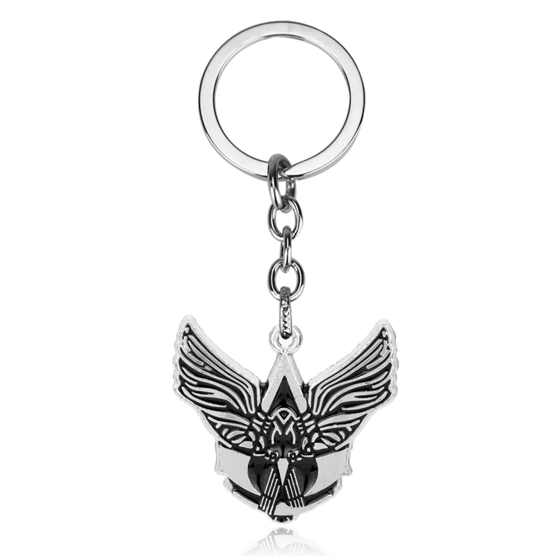 Game Valhalla Odyssey Keychain Altair Ezio Connor Desmond Miles Abstergo Alloy Pendant Keyring Charm Key Chain Fans Gifts