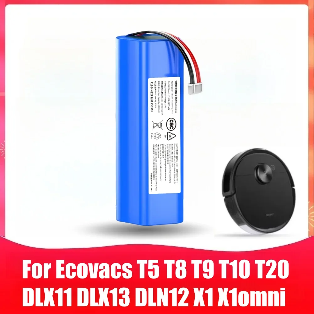 

New 14.4V Replacement Battery for ECOVACS Deebot Ozmo 950 T8 T8+ T5Max Power Hero T10 T9 X1 DX96 DX93 DX65 Robot Vacuum Cleaner