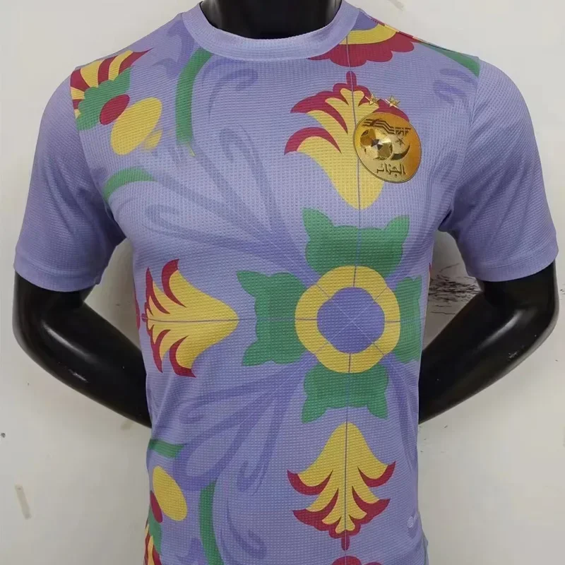 Sommer Neu 25-26 Bedrucktes Algerien Sonderedition Fußballtrikot 3D-Gedrucktes Modisches Kurzarm-T-Shirt für Herren und Damen – Detail 7