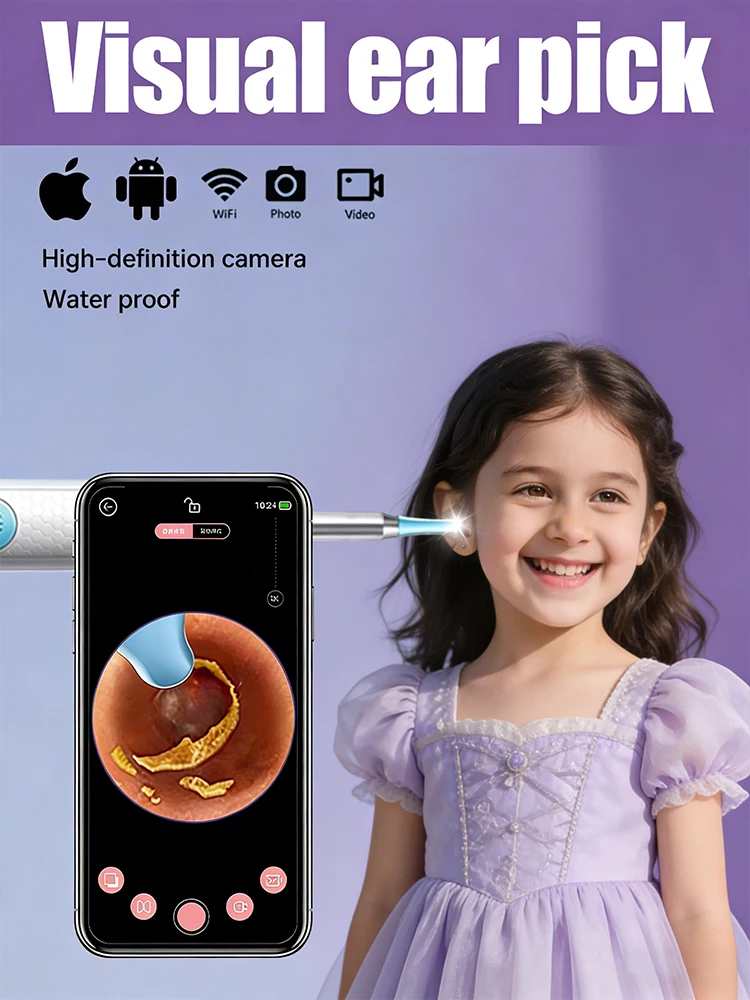 

2026 new Smart Visual Ear Cleaner Set with Camera Otoscope Ear Cleaner Rechargeable Endoscope Earpick Health Care Set.hot
