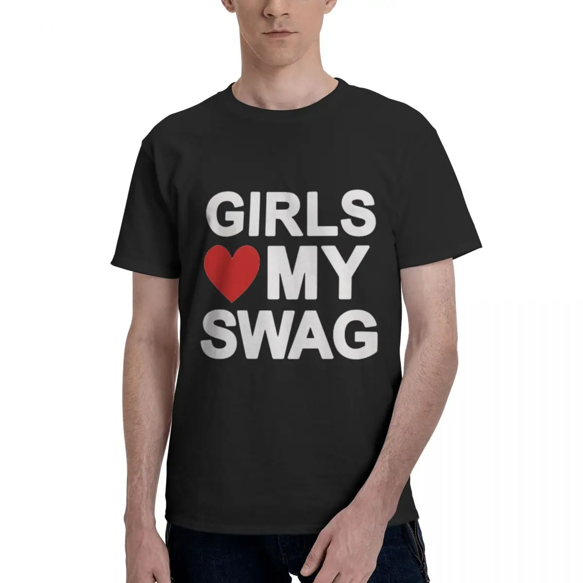 GIRLS LOVE MY SWAG Sweet y2k Couple Clothes Super Cool 3D Printed Cotton T Shirt Tops O Neck Custom Gifts For Men