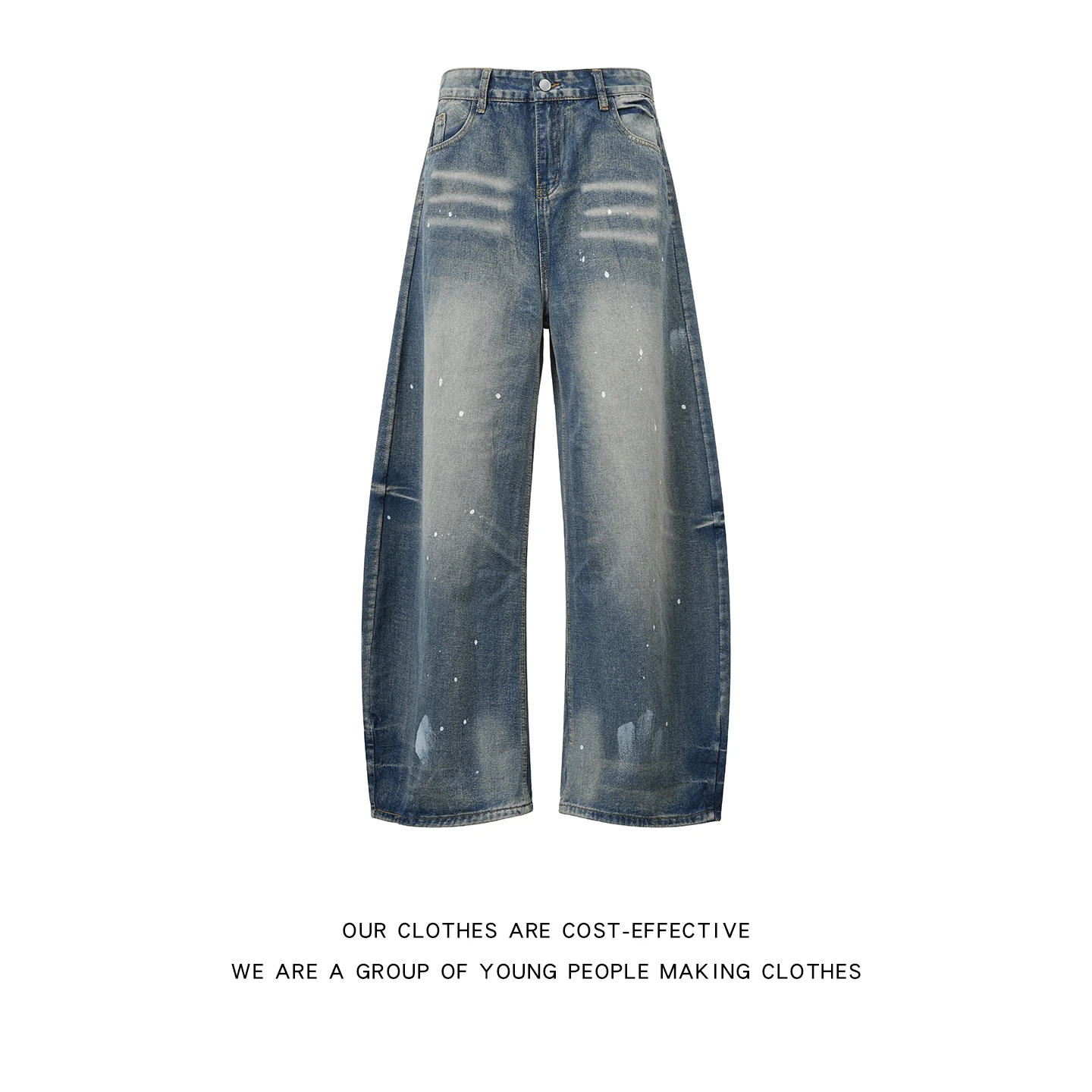 

Vintage Waed Loose Men's Jeans Design Wide Leg Straight Cut s Eye Casual Trousers Autumn Faion Trend