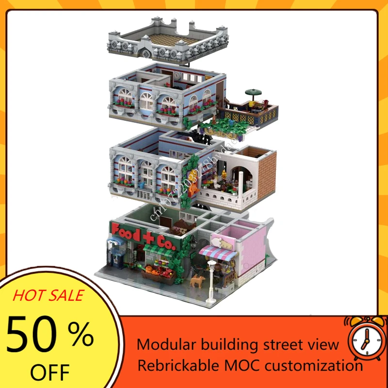 Décennie s de construction de modèle de vue sur la rue, épicerie modulaire, PRMOC créatif, architecture, assemblage de bricolage, jouets modèles, cadeaux, 4045 pièces