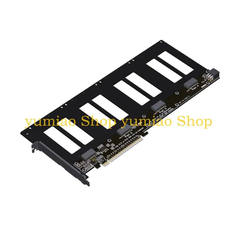587B PCIe 5.0 x16 to 4 Port E1.S/E3.S(SFF-TA-1002) EDSFF 4C+ Adapter Hard Disk