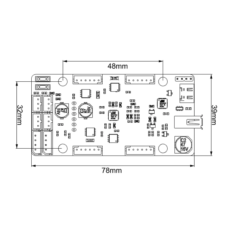 Scheda di controllo STM32 ROS Servo 4WD Scheda di espansione mini azionamento motore a 4 canali Scheda di controllo robot programmabile per auto intelligente
