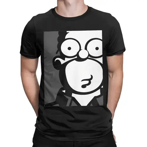 Camisetas divertidas Homer Simpsons para hombre, camisetas de algodón puro, camiseta de ocio de manga corta con cuello redondo, camisetas de talla grande