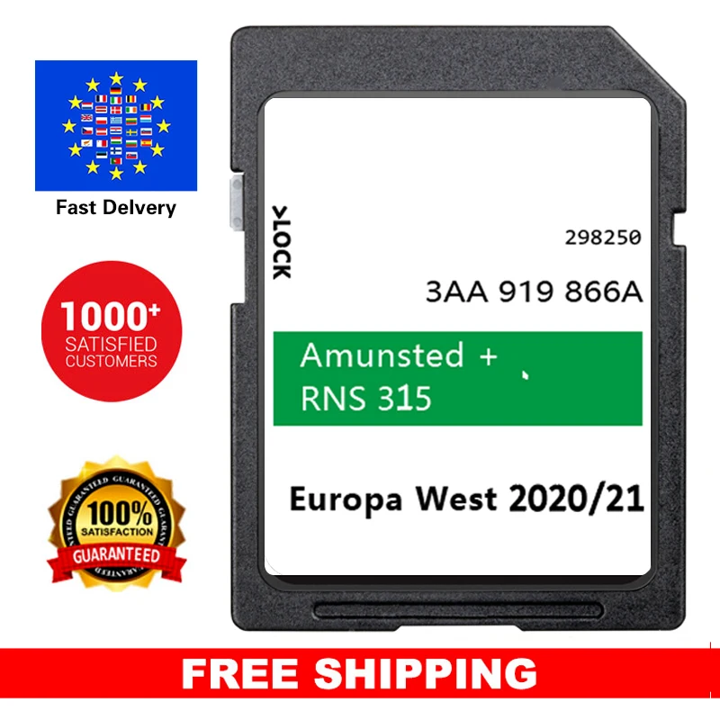 

RNS 315 Multimedia 8GB SD Card for Skoda Octavia Superb Rapid Yeti Fabia Vehicle Navigation Amunsted+ GPS 2020/21 Europe Map