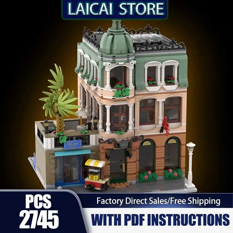 

City Street View Model Moc Building Blocks Famous Hotels Model Technology Famous Sence Bricks DIY Assembly Holiday Toy Set Gifts