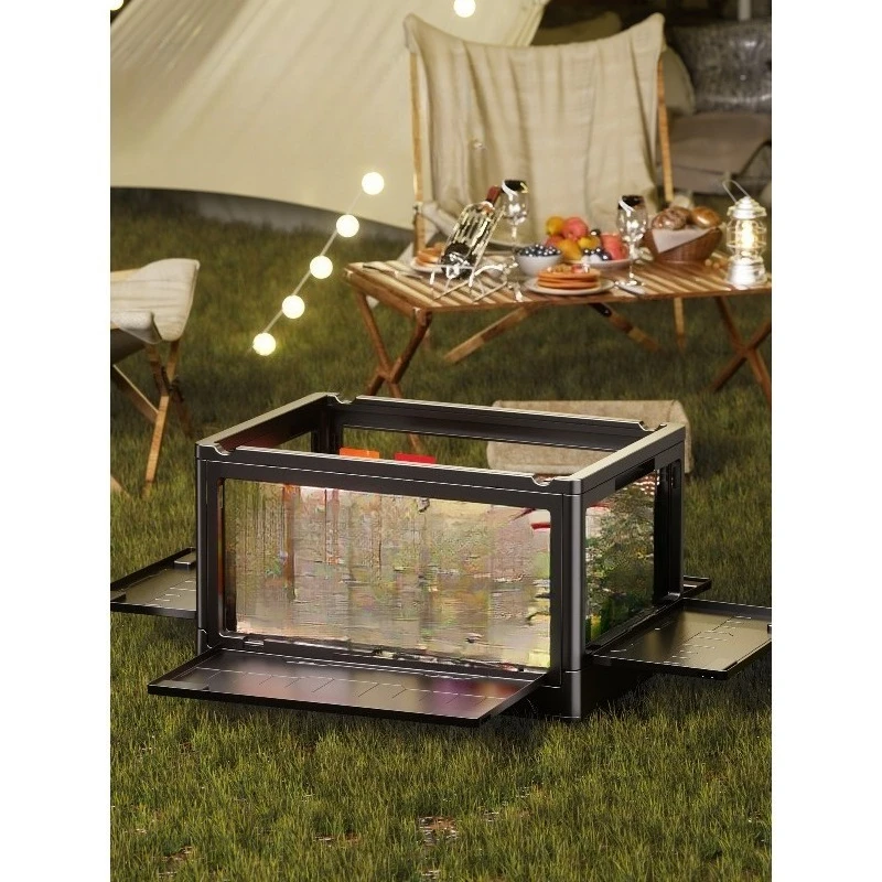 Outdoor camping storage box Car camping folding storage sorting box Car trunk Camping large storage box