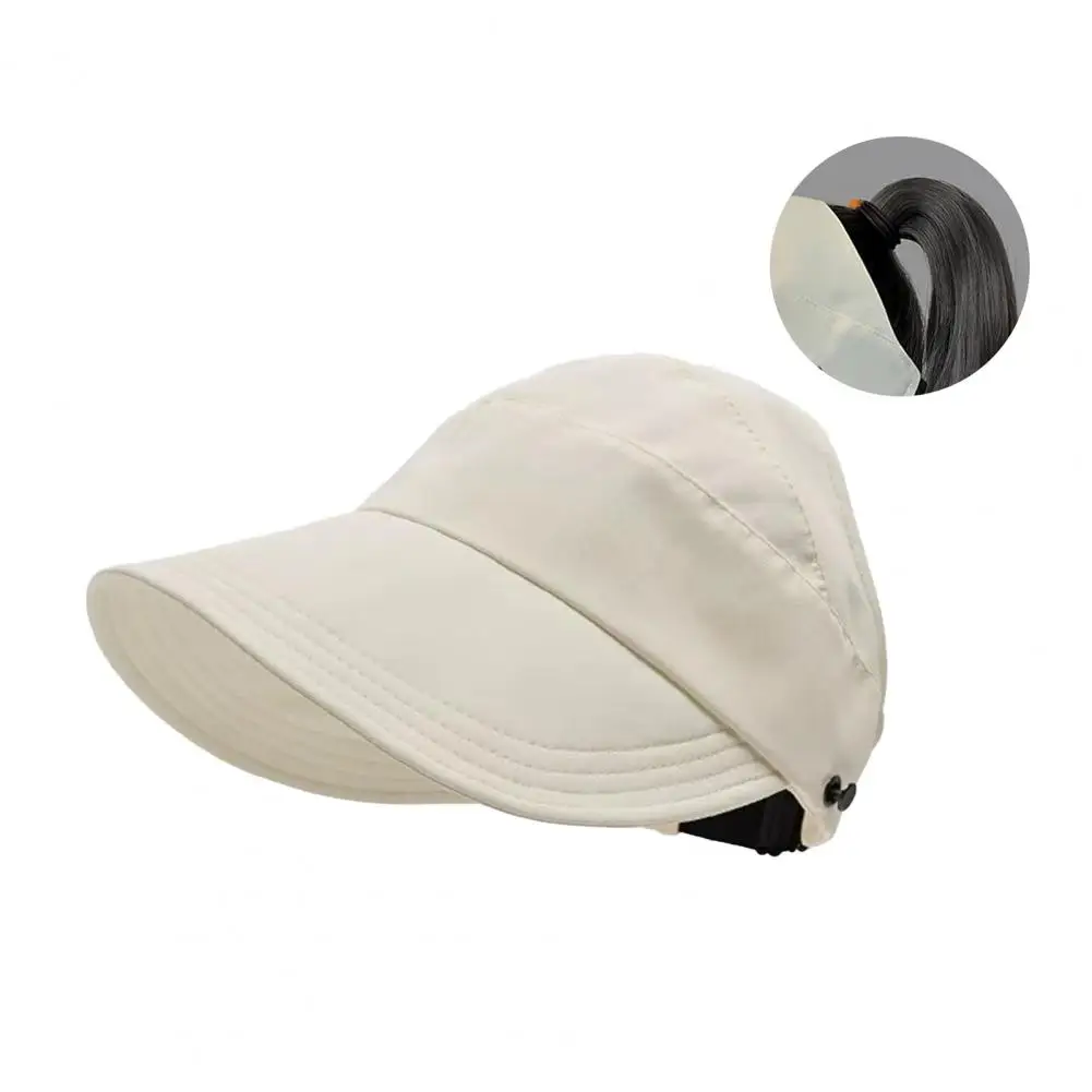 لصيد الأسماك والمشي لمسافات طويلة النساء قبعات للحماية من الشمس بلون واسعة حافة الأشعة فوق البنفسجية حماية قبعة بواقٍ للشمس الصيف الشاطئ قابل للتعديل ذيل حصان قبعة قابلة للتعبئة