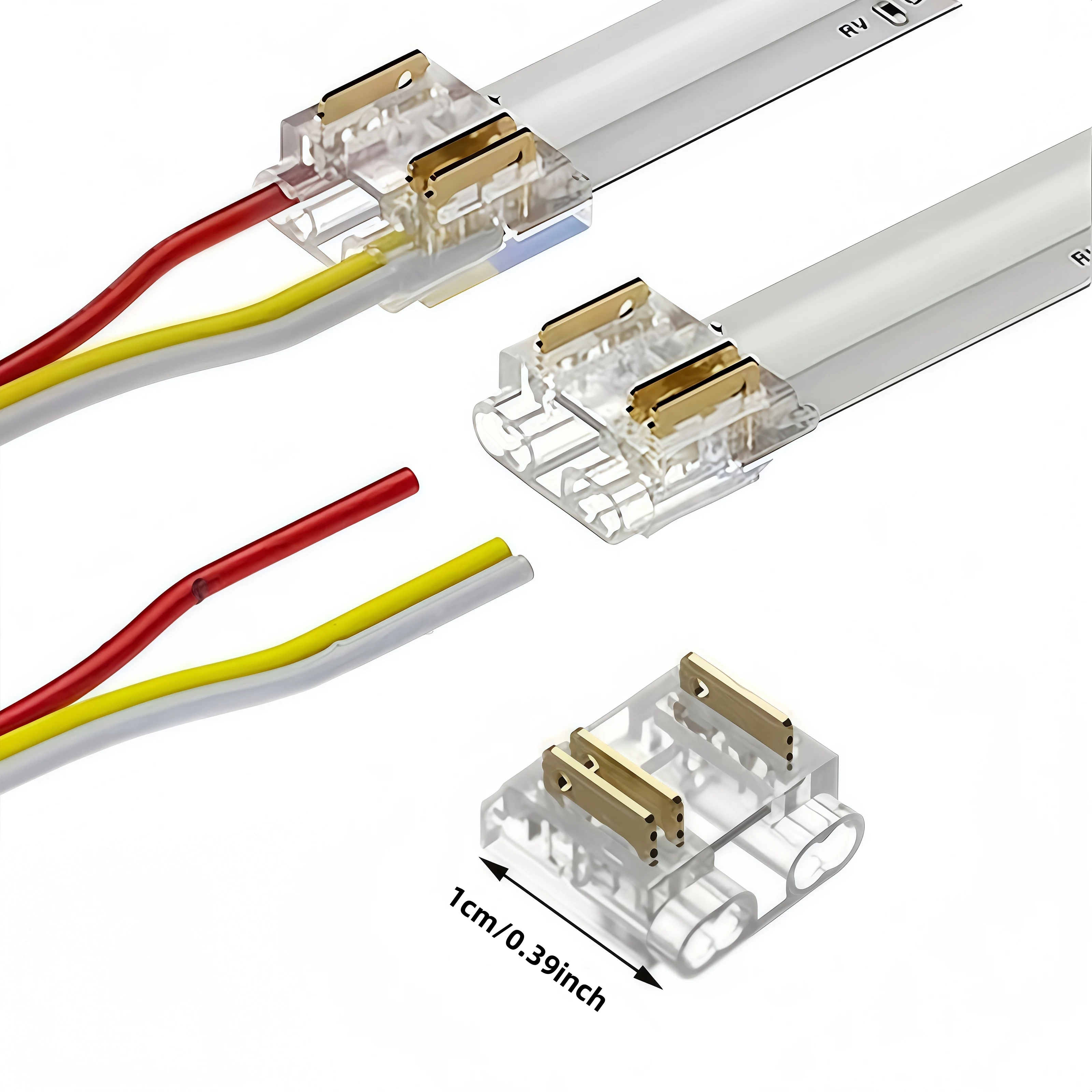 12/20/30Pcs COB 10mm 3pin CCT LED Strip Connectors for COB Strip Connection Accessories Strip to Wire (Left or Right)