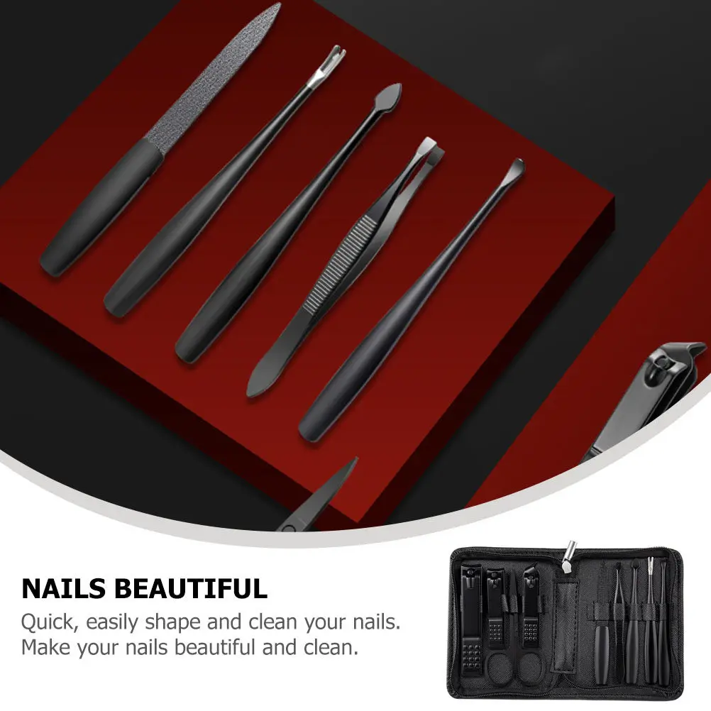 

1Set Professional Manicure Kit Stainless Steel Nail Clipper File Trimmer Pedicure Grooming Tools Nail Care Kit for Fingernail