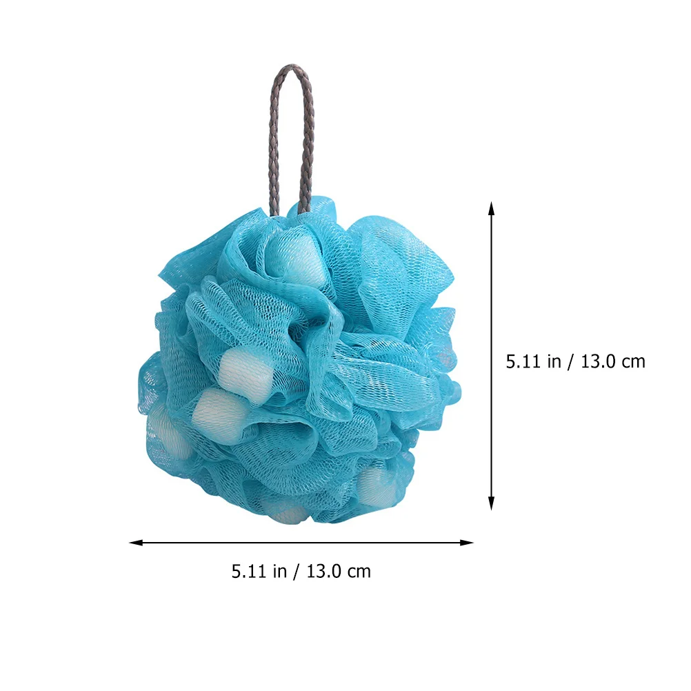 

5pcs Premium Shower Balls Thick Soft Pe Sponge Exfoliating Bathing Supplies Home Travel Compact Bath Balls Quick Dry Lanyard