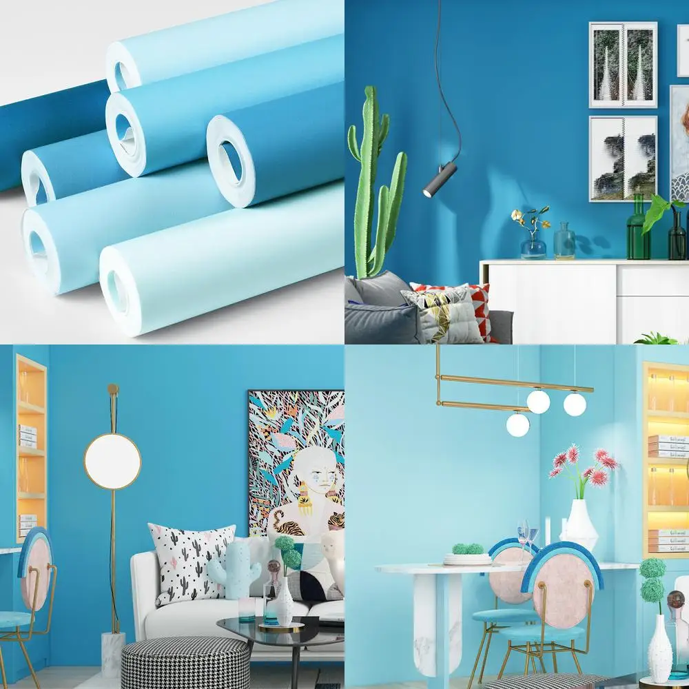 Light Blue Series Wallpaper Deep Navy Blue Non Woven Fabric Wall Paper 2025 New Popular Bedroom Boys Wall Decoration Peel and