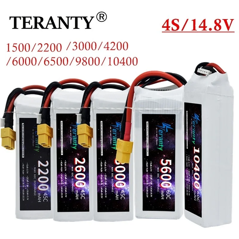 

14.8V RC LiPo Battery 4S 1500mAh 2200mAh 3000mAh 4200mAh 6000mAh 6500mAh 9800mAh 10400mAh For Car RC Drone Racing Spare Parts