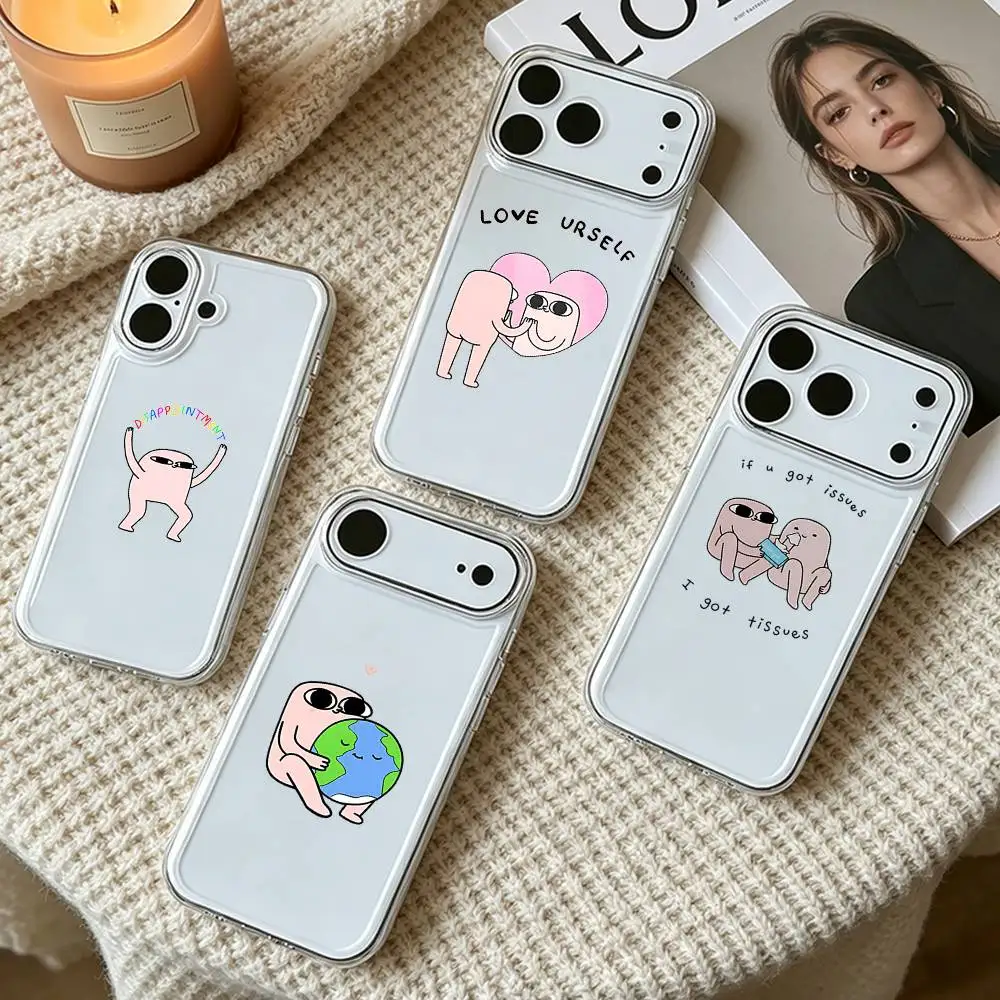 Rosa Cartoon Lustige Große Augen K-Ketnipz Silikonhülle für iPhone 17 16 15 11 13 14 Pro Max Plus 12Mini Weiche Hülle