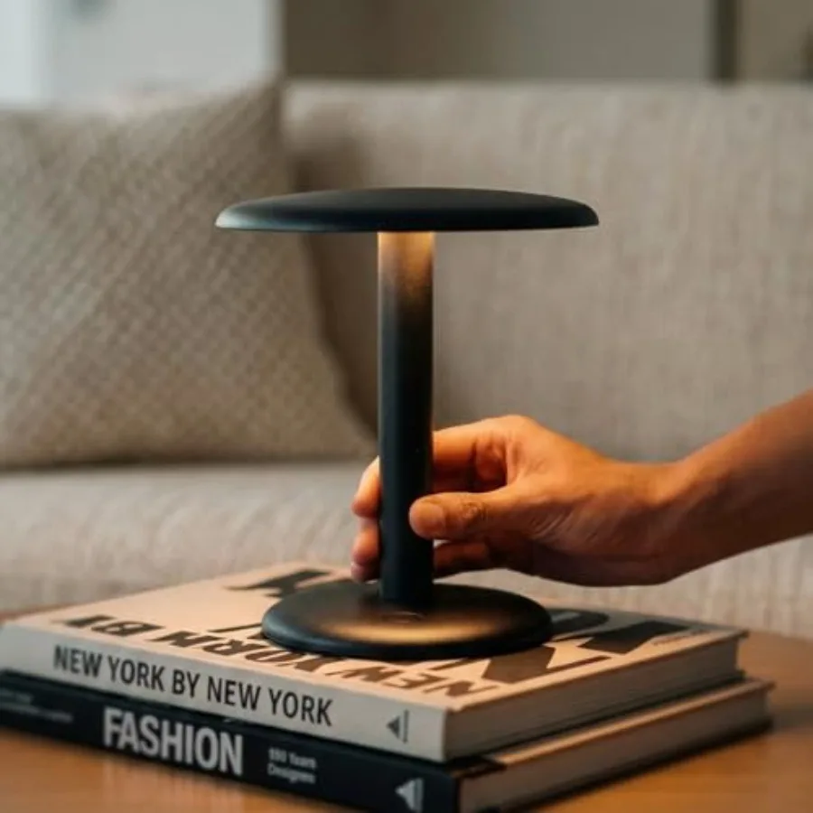 Zeno Cordl LED Table Lamp - Small 7.5in Touch Dimmable Bedroom, Side Table, End Table, Desk - Modern Rechargeable Portable Beds