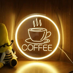 Letrero de neón para café, luces de neón 3D con tallado, letreros de negocios personalizados, luz LED de neón para cafetería, restaurante, decoración de tienda