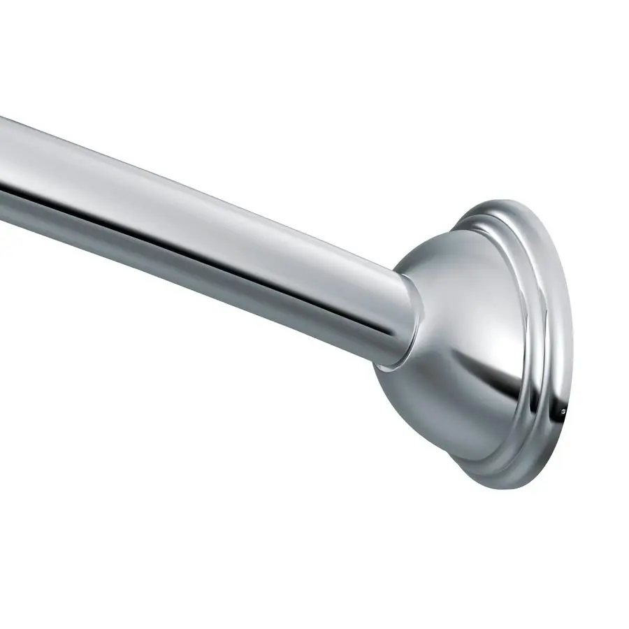 

Curved Adjustable Length Fixed Mount Single Shower Curtain Rod for Bathroom, Chrome Finish, CSR2160CH