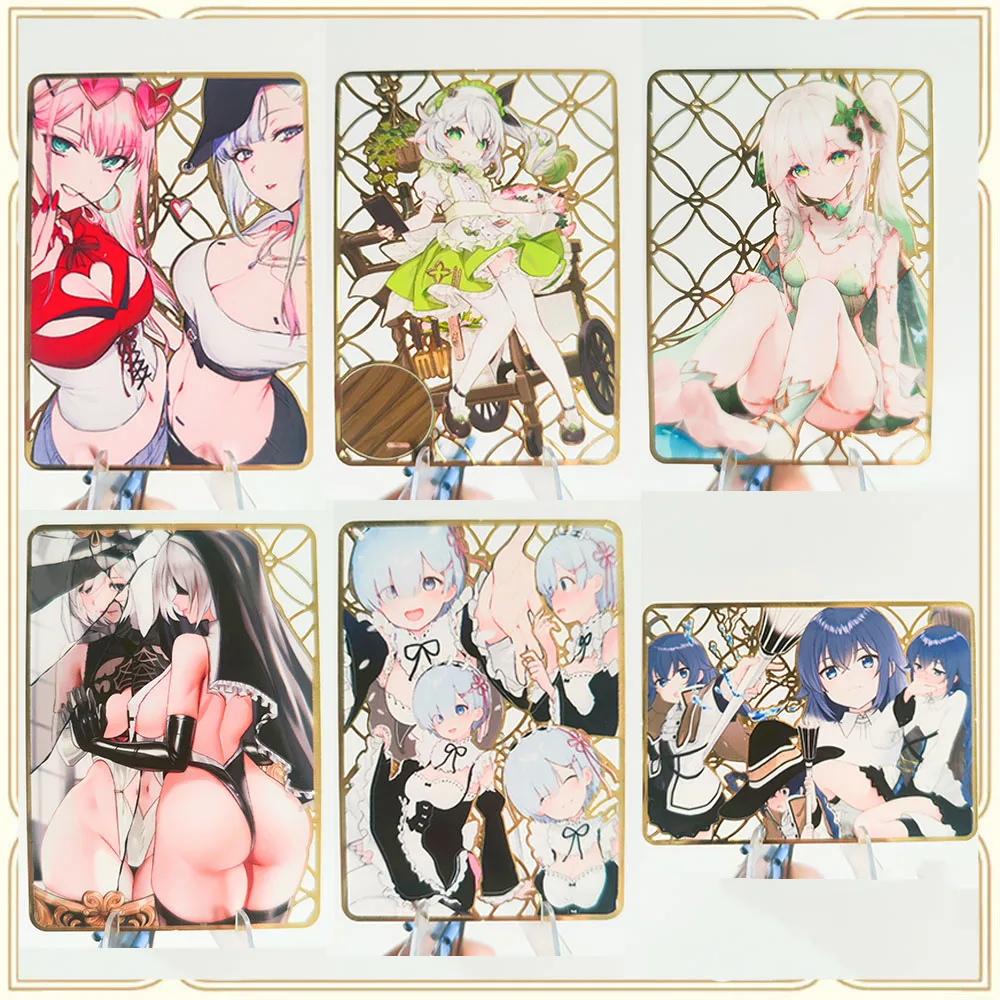 

Аниме История Богини DIY ACG YoRHa 2B Roxy Lucy Heartfilia Rem сексуальные металлические коллекционные карты подарки на Рождество и день рождения