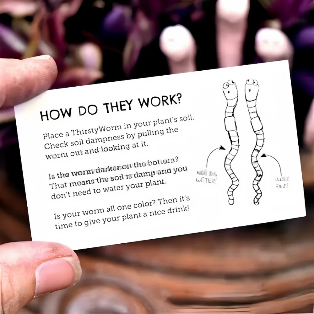 Miernik wilgotności gleby w doniczce, bez baterii, uroczy miernik wilgotności gleby w kształcie robaka, metalowy, do roślin domowych i zewnętrznych, trawnika, zabawny czujnik.