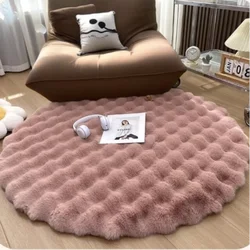 Super Soft Plush Round Rug Mat Fluffy White Carpets For Living Room Home Decor Bedroom Kid Room Decoration Salon Thick Pile Rug