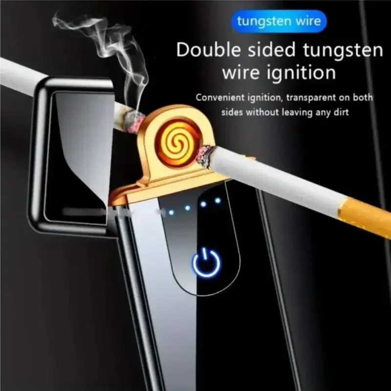 2025 Hot Portable USB Electric Windproof Plastic Lighters ，Rechargeable Touch Sensor Cigarette Accessories For Men's Gift