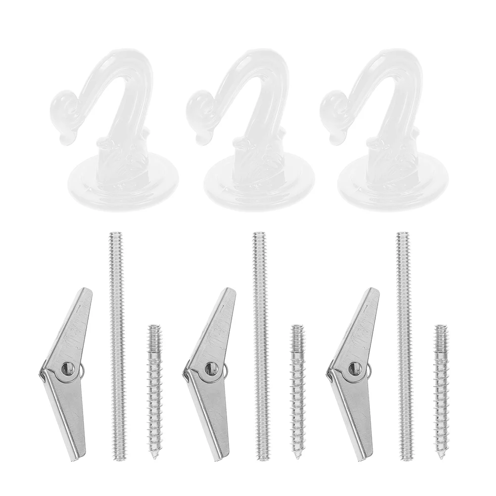 

3 Set Ceiling Hook Adhesive Hooks Heavy Duty Hanging Swag with Hardware for Plants Planter