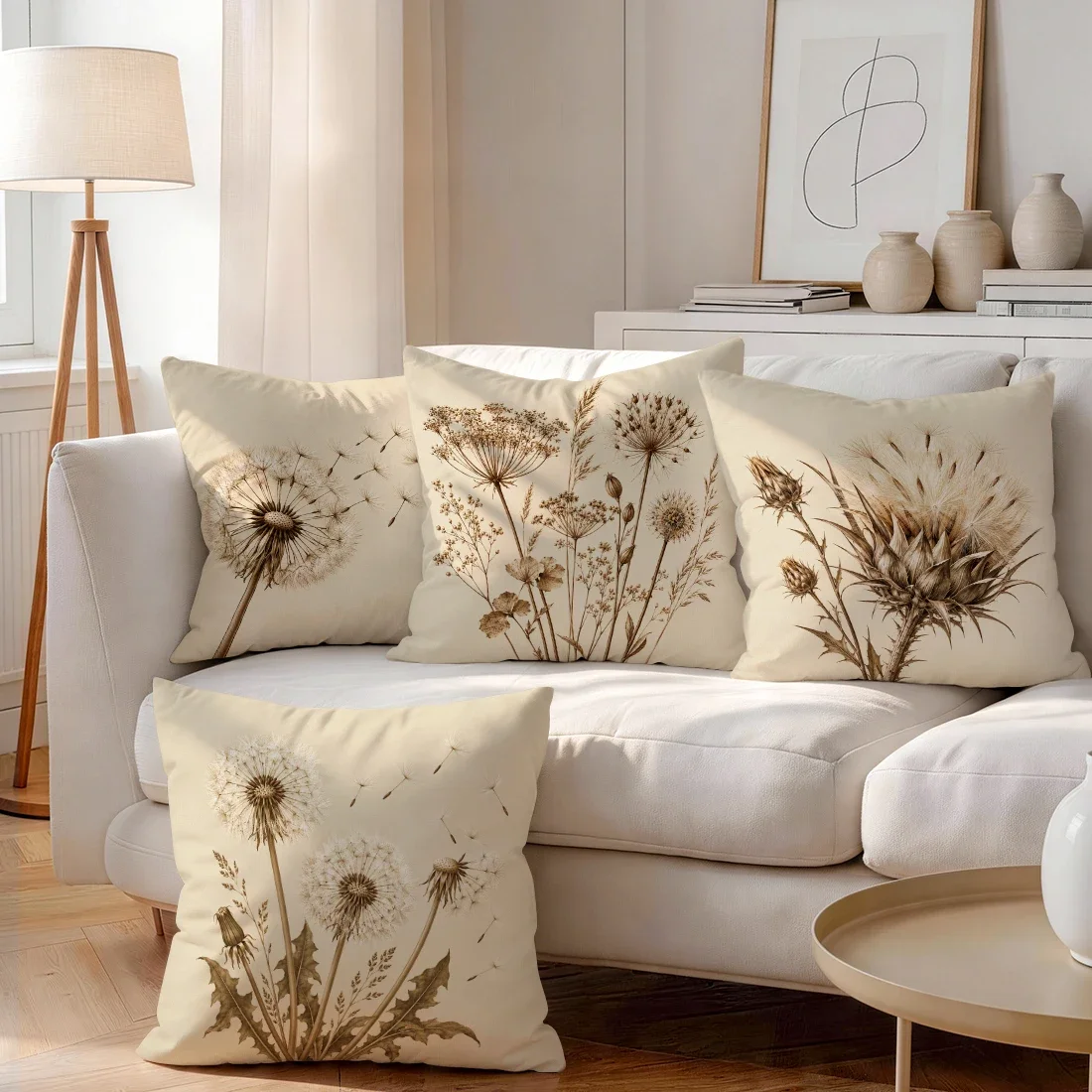 1/4pcs Dandelion Cushions Pillowcase Polyester Cushion Cover Throw Pillow Pillowcover Home Car Sofa Decor