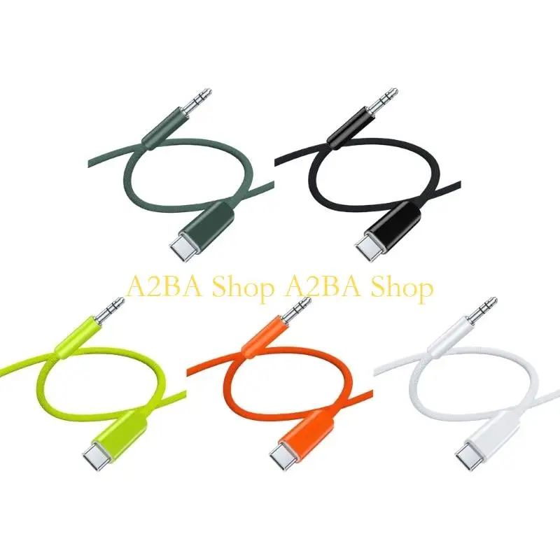 A2BA Travel Braided USB C To 3 5mm Auxiliary Cable For Uninterrupted Sound Playing