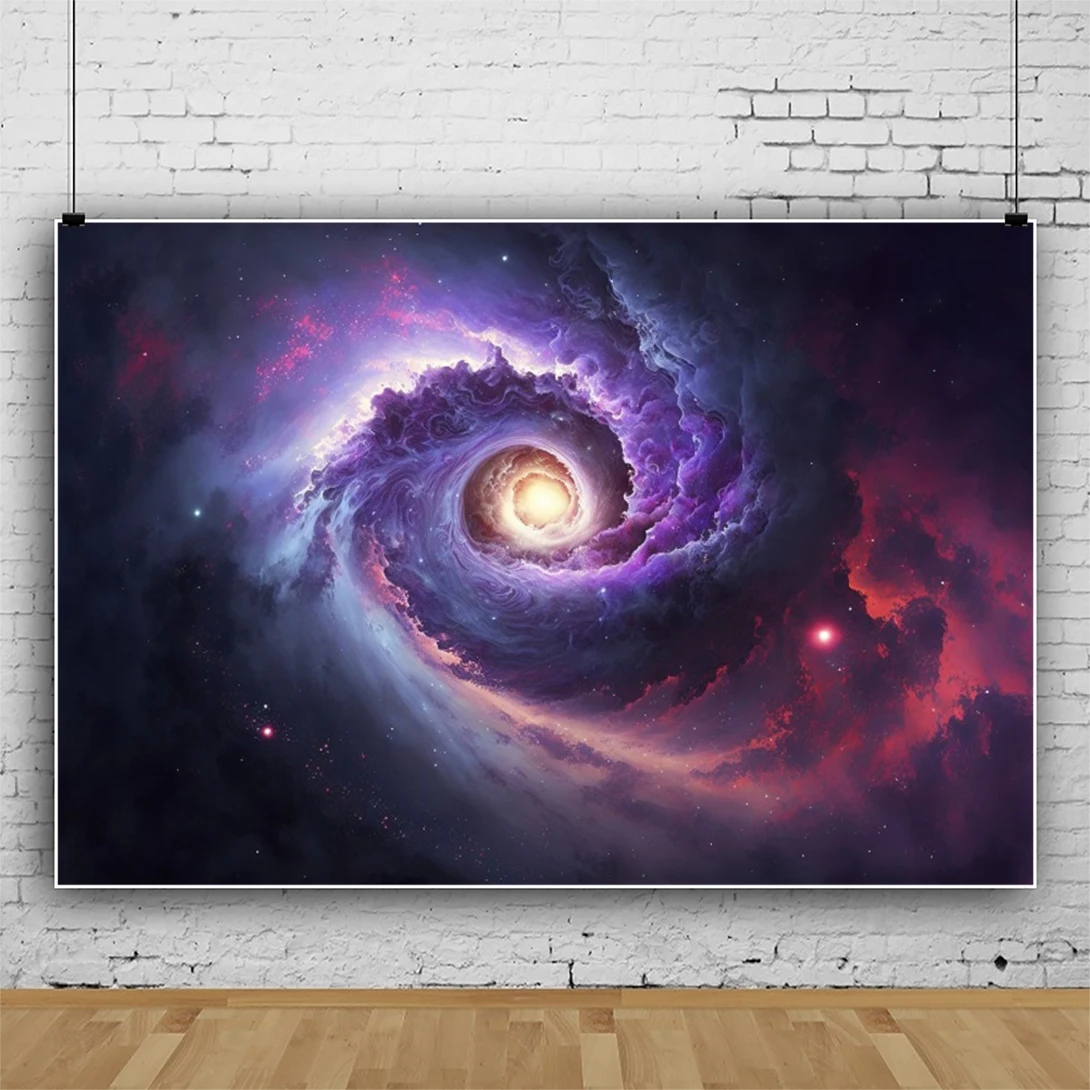 Universe Space Photography Background Cosmic Galaxy Planets Night Starry Sky Moon Milky Way Star Birthday Backdrop Photo Studio