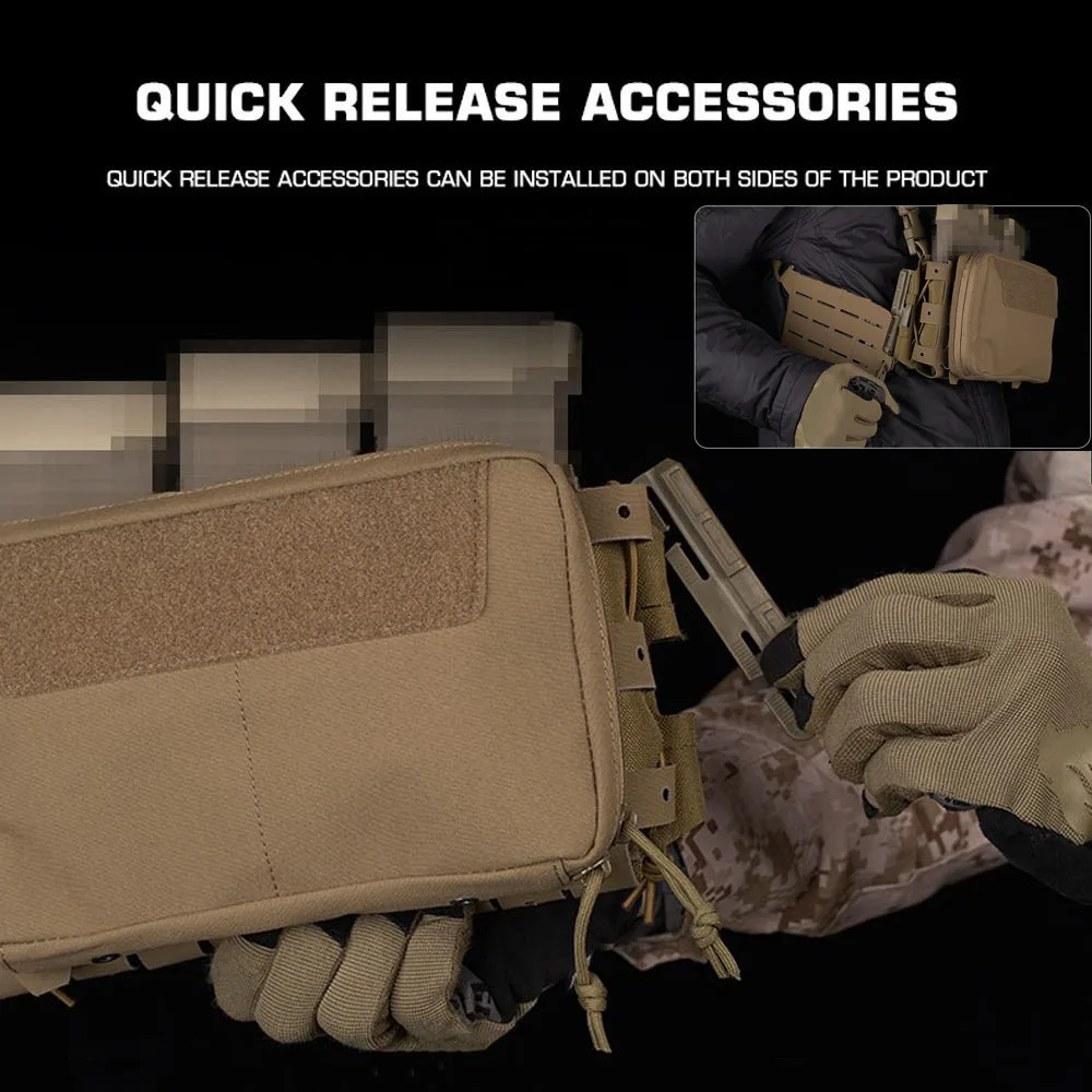 Tactical Triple Magazine Pouch Multi-purpose Hunting Vest Chest Rig Front Panel Quick Release Molle AR M4 Airsoft Mag Bag Gear
