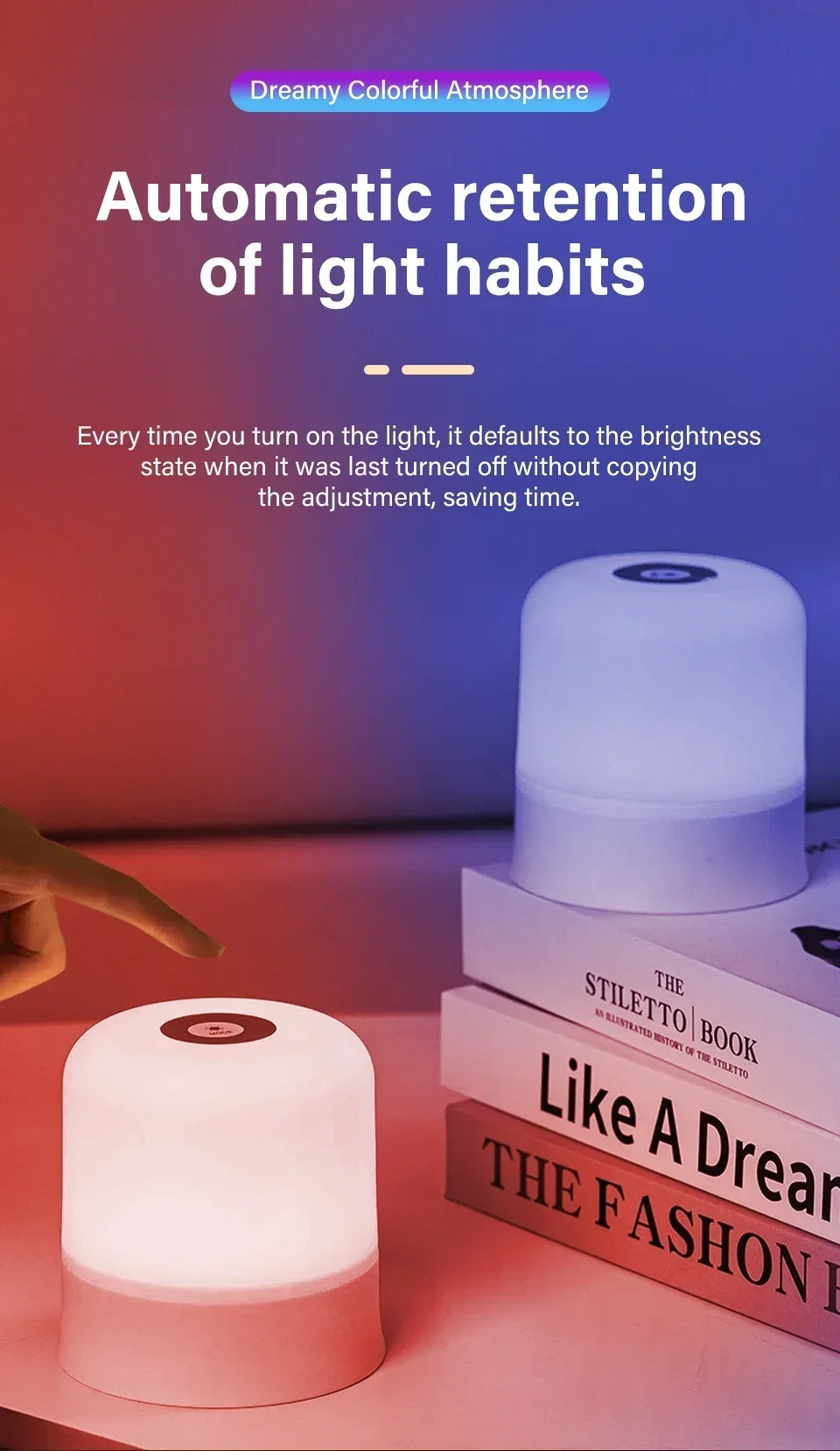 LED Table Lamp With Remote Dimmable Bedside Lamp For Bedroom Tricolor RGB 16Color Change Touch Night Light Rechargeable Portable