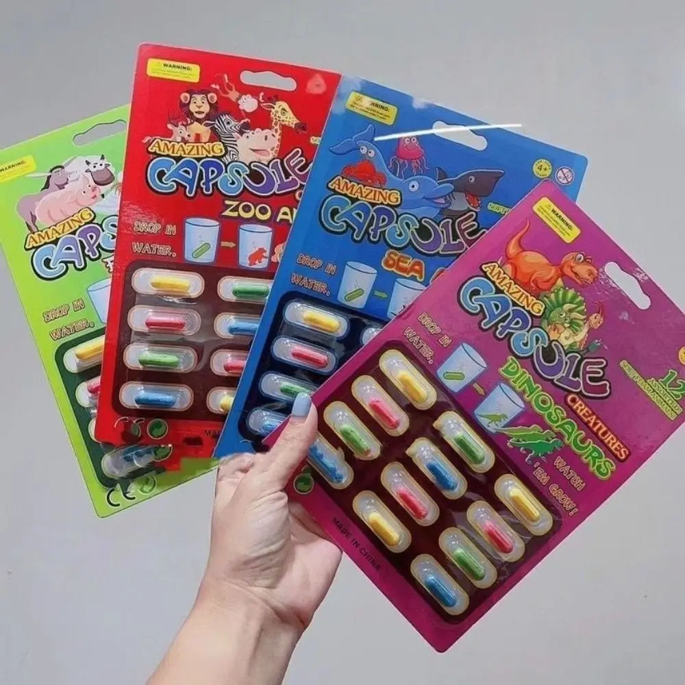 Paquet de 3 jouets de trempage d'animaux en croissance dans l'eau, Capsules de culture créatives extensibles, jouet anti-Stress, éponge, jouet de bain, cadeaux pour bébé