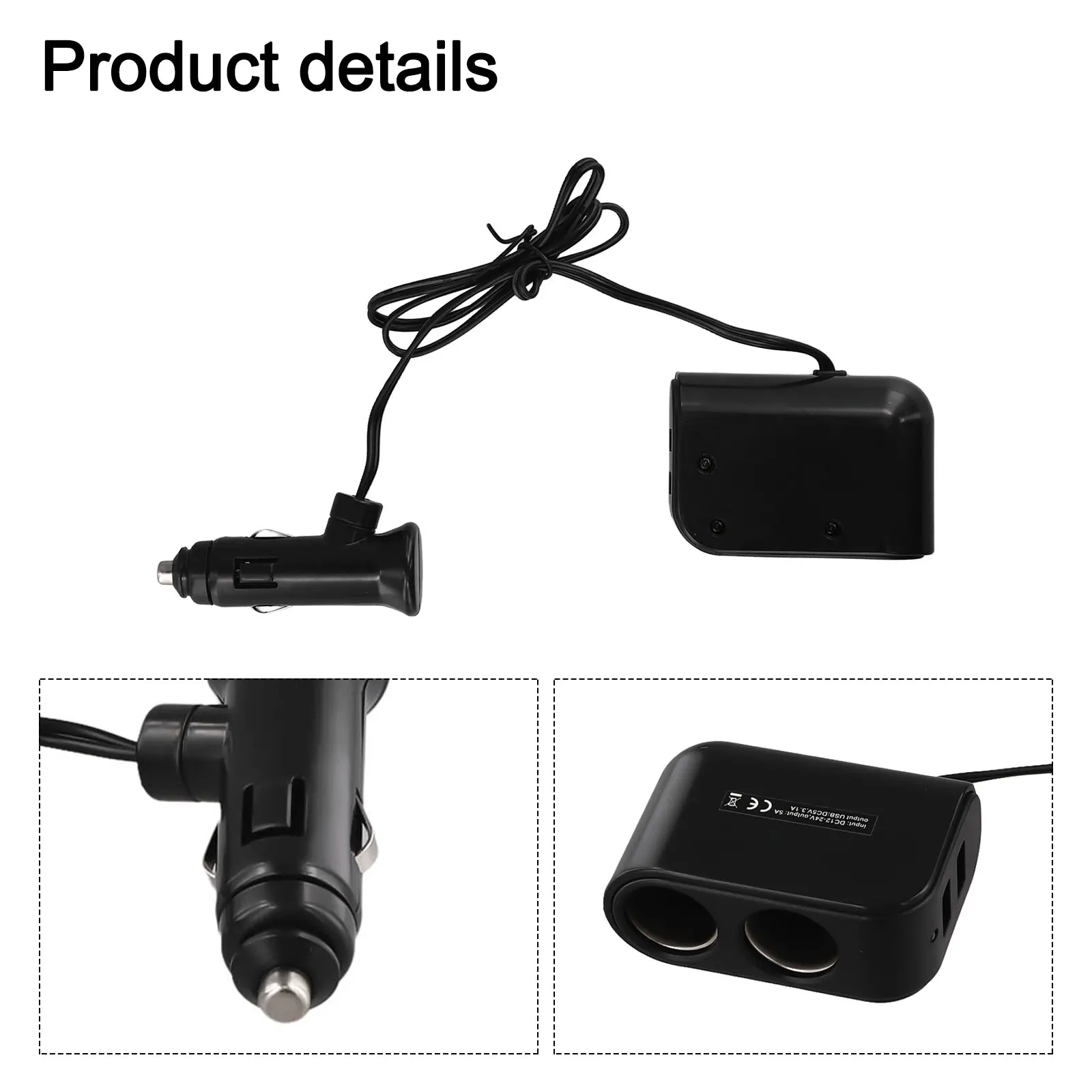 Car Adapter with Dual USB Outputs for 12V 24V Vehicles Compatible with Smartphones for gps Devices and PDAs Car