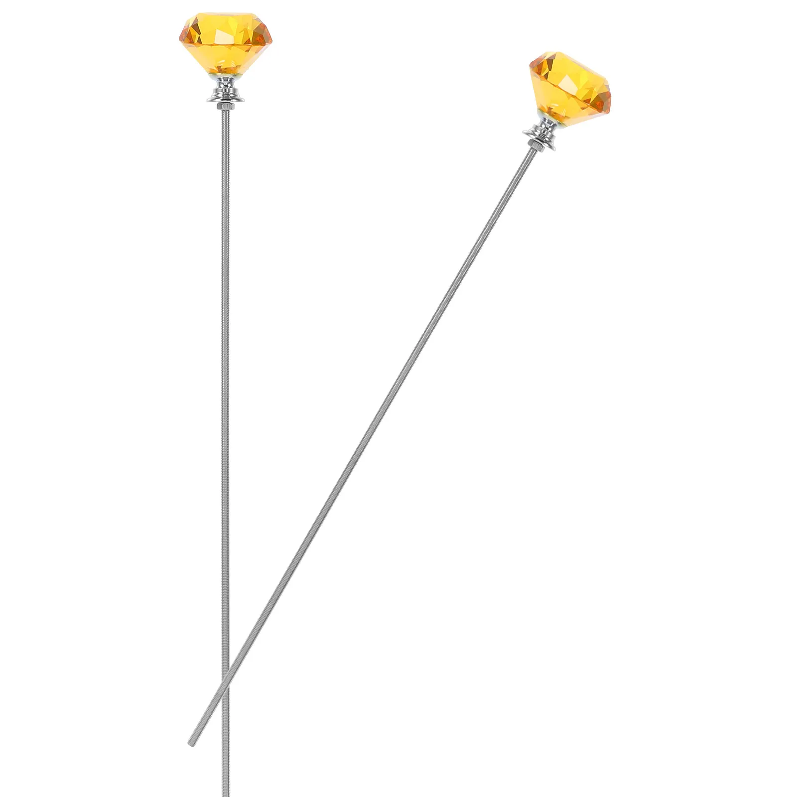 2Pcs Crystal Plant Stakes Premium Crystal Toppers Reflection Metal Decorative Stakes for Indoor Outdoor Gardens