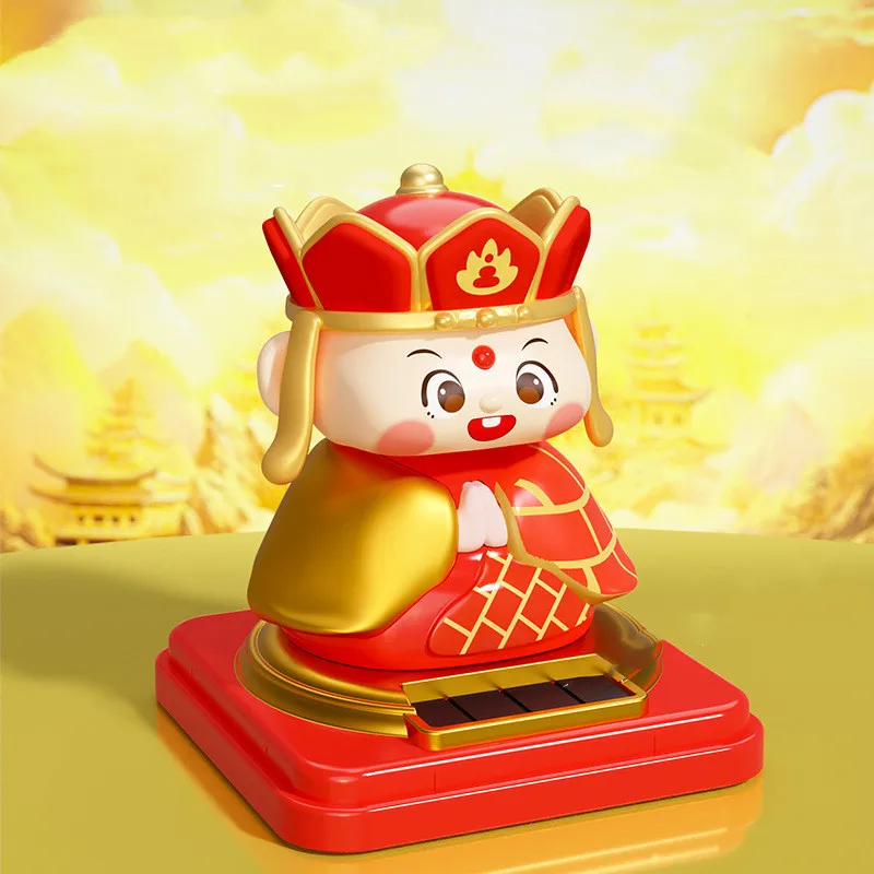 Solar Nodding Figurine Artwork Figurine Tang Sanzang and His Disciples Desktop Ornaments Automatic Nodding Solar Home Decor