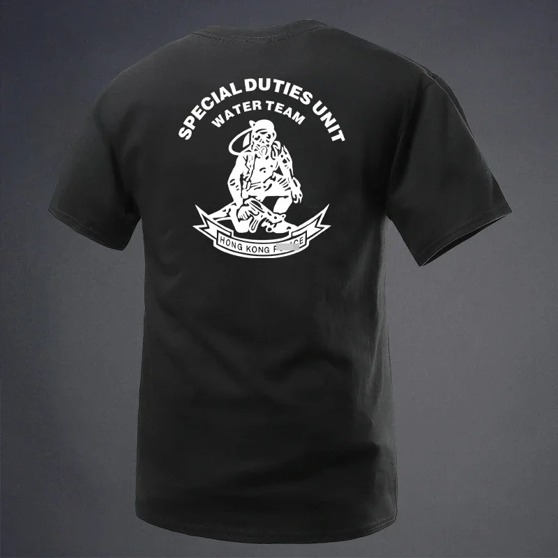 New Global Elite Special Warfare Series Military Style Flying Tigers Frogman Back Printed Cotton Round Neck Short Sleeve T-shirt