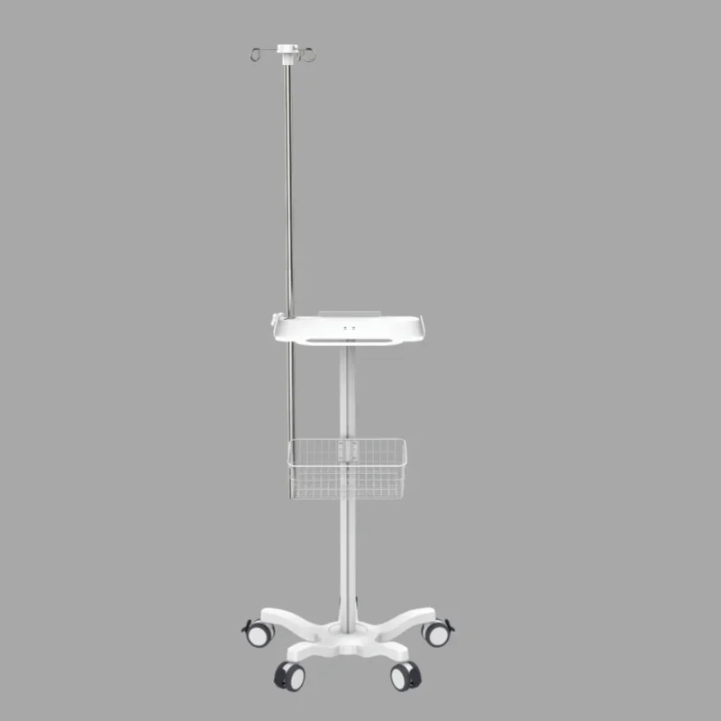 Modern Multi-Functional Hospital Patient Mobile Monitor Trolley Metal Medical Trolley With IV Pole Ultrasound/Medical Equipment