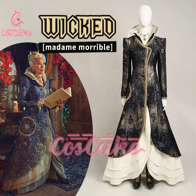 Coscake Wicked Madame Morrible Cosplay Costume Embroider Gown Adult Women Outfit Halloween Carnival Christmas Party Witch Dress