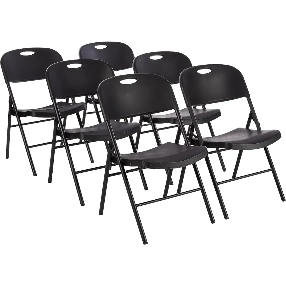 

Folding Plastic Chair with 350-Pound Capacity - Black, 6-Pack, Dining Room Chairs