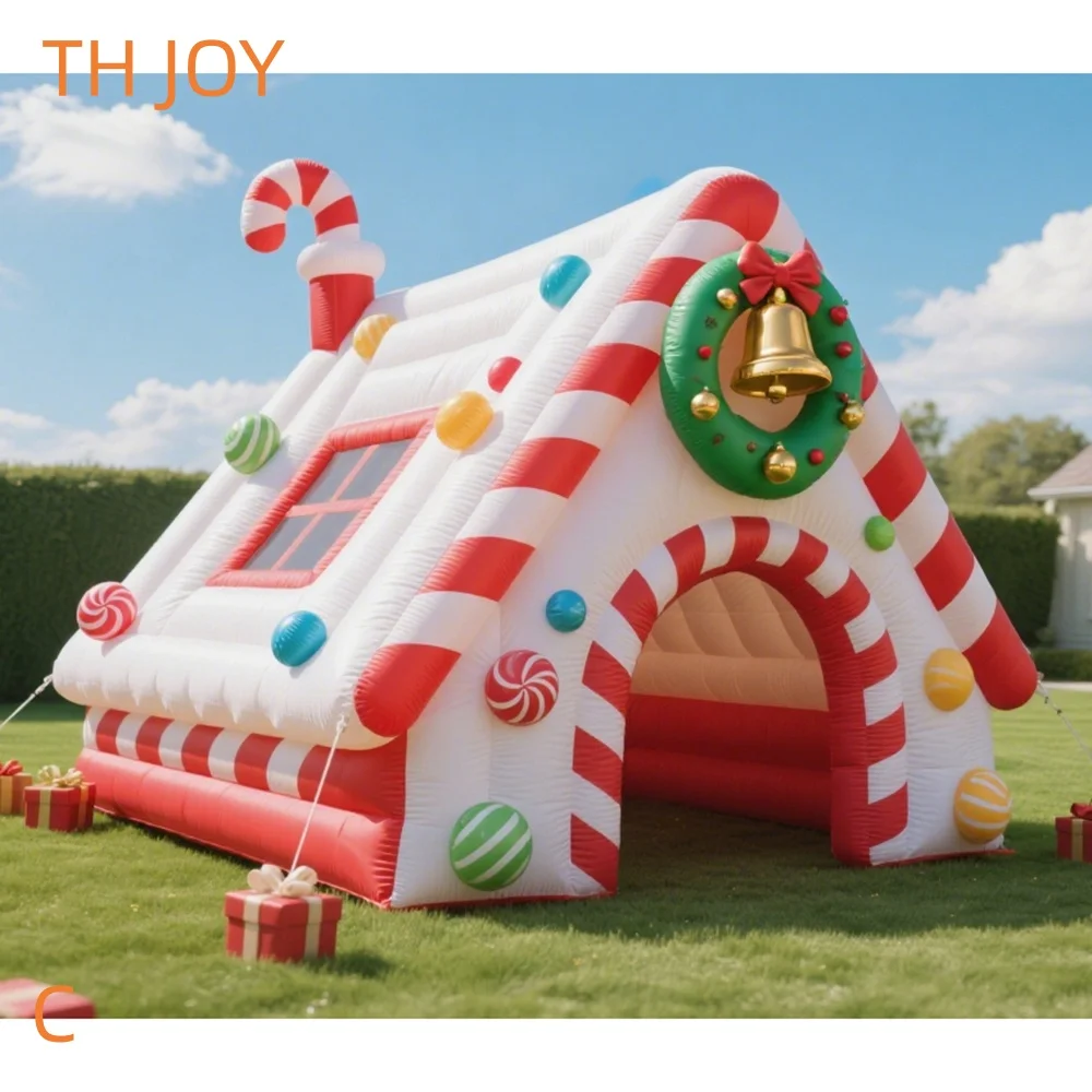 Szybka dostawa lotnicza do domu, nowy model 2025, dmuchany grot Bożego Narodzenia, dekoracja ogrodowa na zewnątrz, dmuchany domek świąteczny, namiot.