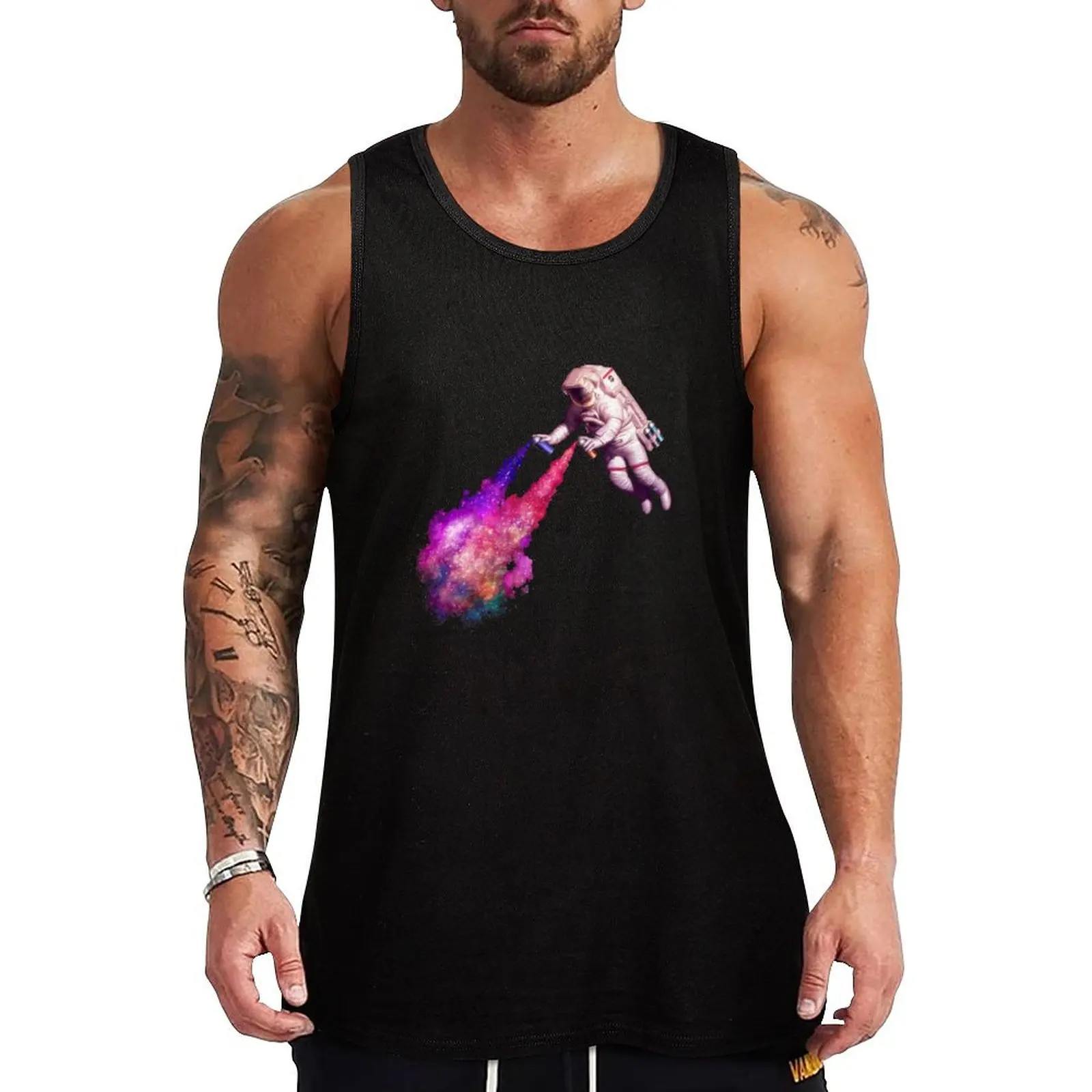 

Shooting Stars - the astronaut artist Tank Top fitness clothing for men gym clothes man Men's fitness t-shirt