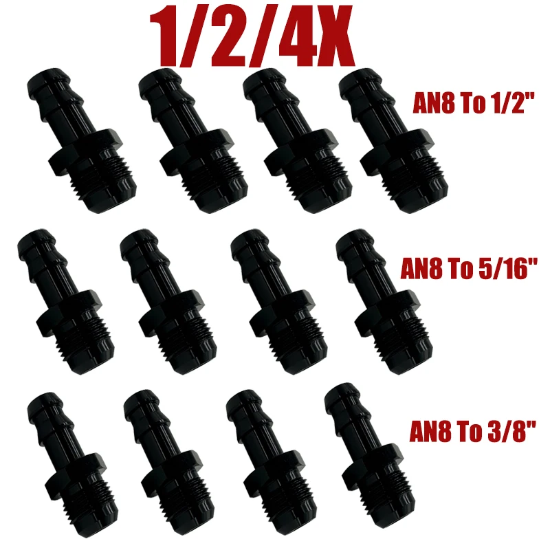 

1/2/4X 6AN AN6 Раструб на 3/8 5/16 Шланговые фитинги Адаптер Алюминиевый масляный топливный провод 8AN AN8 «папа» на 1/2" Нажимной разъем