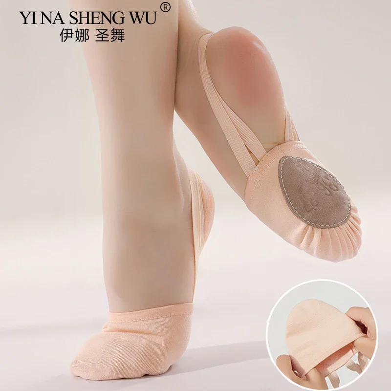 Belly Dancing Shoes Rhythmic Gymnastics Shoes Women Adult Children Half Sole Jazz Ballet Dance Shoes Half Toe Shoes for Woman