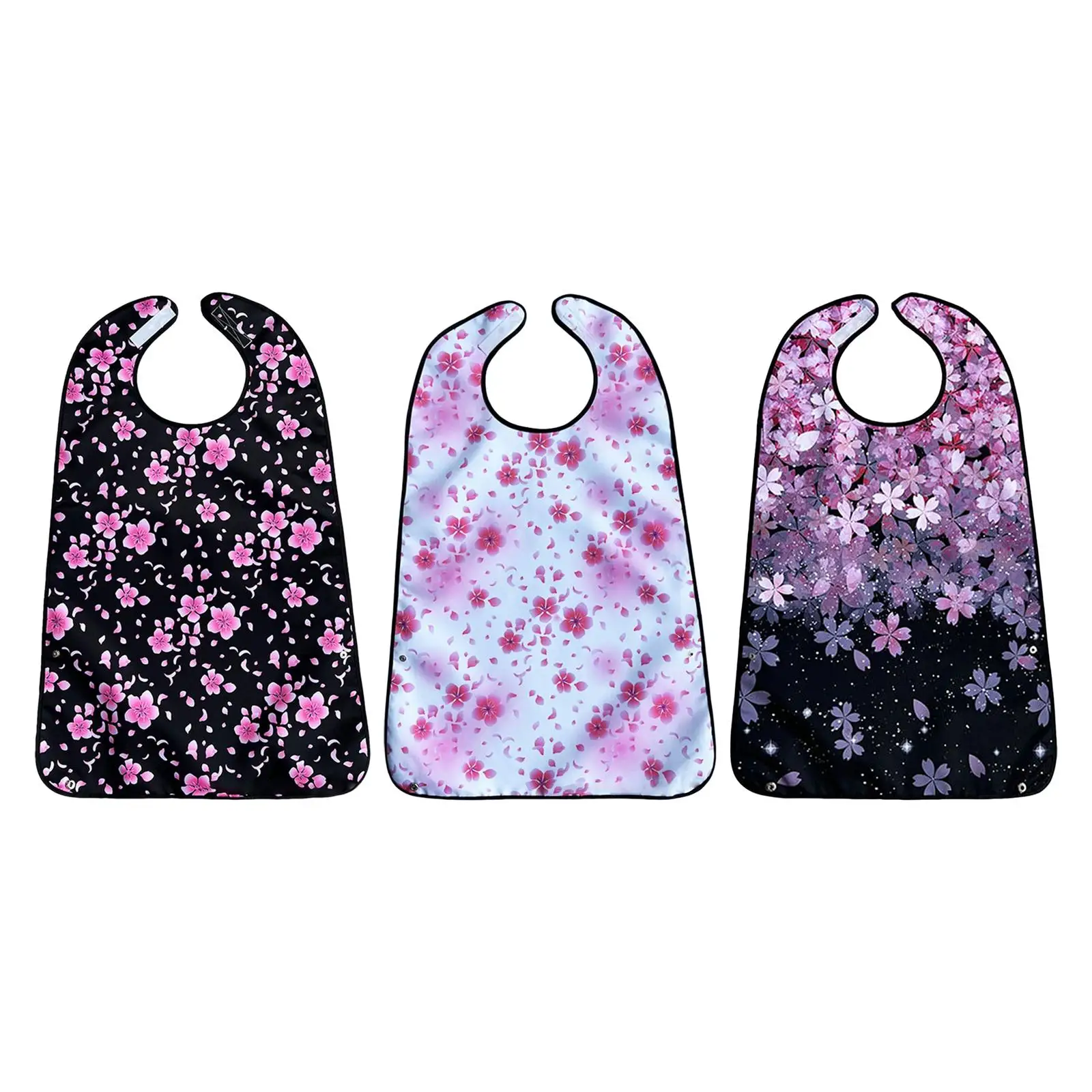 Adult Bibs for Eating Washable Full Protection Adjustable Polyester Reusable Clothing Protector for Women and Men Home Seniors